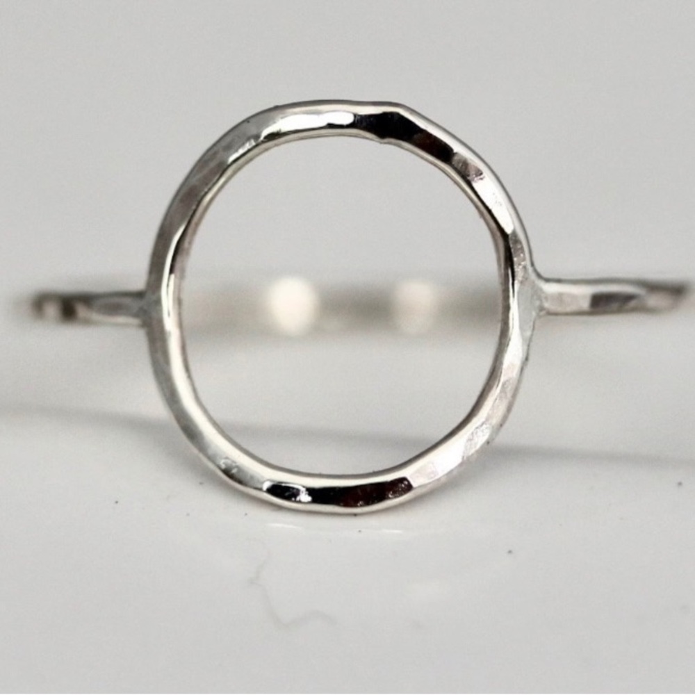 Sterling silver circle ring 6 3/4 size